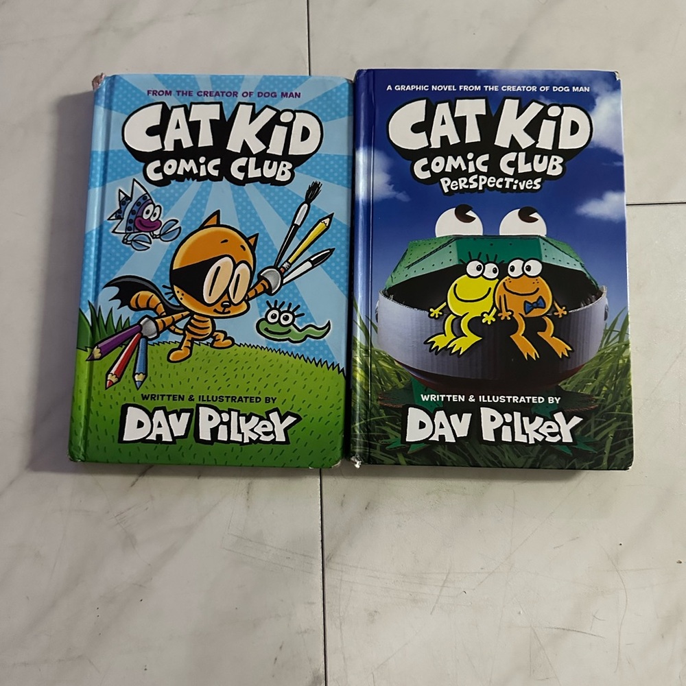 Cat Kid Comic Club Book Set by - Green and Blue
